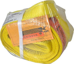 Lift-All - 6' Long x 4" Wide, 11,500 Lb Vertical Capacity, 2 Ply, Polyester Web Sling - 9,200 Lb Choker Capacity, Yellow - Industrial Tool & Supply