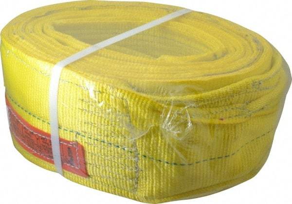 Lift-All - 16' Long x 6" Wide, 16,300 Lb Vertical Capacity, 2 Ply, Polyester Web Sling - 13,000 Lb Choker Capacity, Yellow - Industrial Tool & Supply