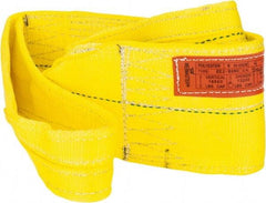 Lift-All - 4' Long x 6" Wide, 16,300 Lb Vertical Capacity, 2 Ply, Polyester Web Sling - 13,000 Lb Choker Capacity, Yellow - Industrial Tool & Supply