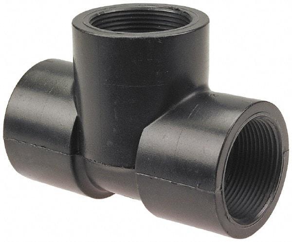 NIBCO - 1-1/4" Polypropylene Plastic Pipe Tee - Schedule 80, FPT x FPT x FPT End Connections - Industrial Tool & Supply