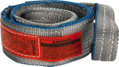 Lift-All - 4' Long x 3" Wide, 8,600 Lb Vertical Capacity, 2 Ply, Polyester Web Sling - 6,900 Lb Choker Capacity, Silver (Color) - Industrial Tool & Supply