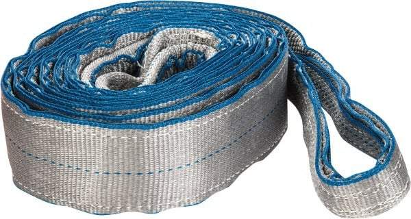 Lift-All - 14' Long x 3" Wide, 8,600 Lb Vertical Capacity, 2 Ply, Polyester Web Sling - 6,900 Lb Choker Capacity, Silver (Color) - Industrial Tool & Supply
