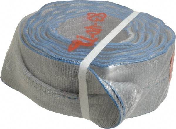 Lift-All - 12' Long x 4" Wide, 11,500 Lb Vertical Capacity, 2 Ply, Polyester Web Sling - 9,200 Lb Choker Capacity, Silver (Color) - Industrial Tool & Supply