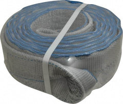 Lift-All - 14' Long x 4" Wide, 11,500 Lb Vertical Capacity, 2 Ply, Polyester Web Sling - 9,200 Lb Choker Capacity, Silver (Color) - Industrial Tool & Supply