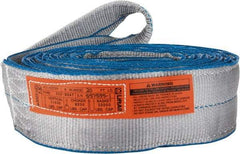 Lift-All - 20' Long x 4" Wide, 11,500 Lb Vertical Capacity, 2 Ply, Polyester Web Sling - 9,200 Lb Choker Capacity, Silver (Color) - Industrial Tool & Supply
