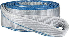 Lift-All - 12' Long x 4" Wide, 11,500 Lb Vertical Capacity, 2 Ply, Polyester Web Sling - 9,200 Lb Choker Capacity, Silver (Color) - Industrial Tool & Supply