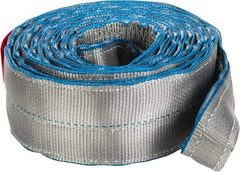Lift-All - 20' Long x 4" Wide, 11,500 Lb Vertical Capacity, 2 Ply, Polyester Web Sling - 9,200 Lb Choker Capacity, Silver (Color) - Industrial Tool & Supply