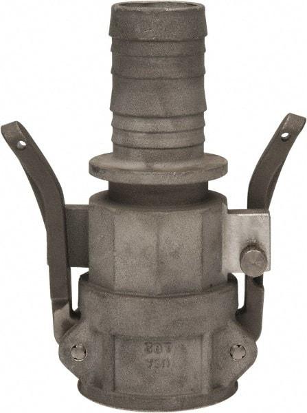 EVER-TITE Coupling Products - 1-1/2" Aluminum Cam & Groove Suction & Discharge Hose Female Coupler Hose Shank - Part C, 250 Max psi - Industrial Tool & Supply