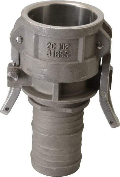 EVER-TITE Coupling Products - 1" Stainless Steel Cam & Groove Suction & Discharge Hose Female Coupler Hose Shank - Part C, 250 Max psi - Industrial Tool & Supply