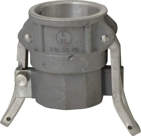 EVER-TITE Coupling Products - 1-1/2" Aluminum Cam & Groove Suction & Discharge Hose Female Coupler Female NPT Thread - Part D, 1-1/2" Lock-On Thread, 250 Max psi - Industrial Tool & Supply
