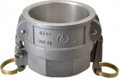 EVER-TITE Coupling Products - 3" Aluminum Cam & Groove Suction & Discharge Hose Female Coupler Female NPT Thread - Part D, 3" Lock-On Thread, 125 Max psi - Industrial Tool & Supply