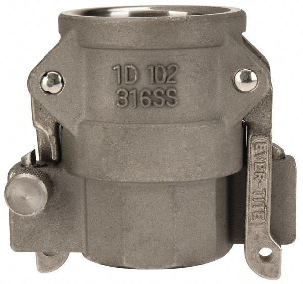 EVER-TITE Coupling Products - 1" Stainless Steel Cam & Groove Suction & Discharge Hose Female Coupler Female NPT Thread - Part D, 1" Lock-On Thread, 250 Max psi - Industrial Tool & Supply