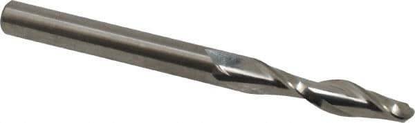Onsrud - 1/4" Cutting Diam x 1-1/8" Length of Cut, 2 Flute, Upcut Spiral Router Bit - Uncoated, Right Hand Cut, Solid Carbide, 3" OAL x 1/4" Shank Diam, Ball End Taper, 30° Helix Angle - Industrial Tool & Supply