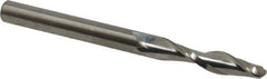 Onsrud - 1/4" Cutting Diam x 1-1/8" Length of Cut, 2 Flute, Upcut Spiral Router Bit - Uncoated, Right Hand Cut, Solid Carbide, 3" OAL x 1/4" Shank Diam, Ball End Taper, 30° Helix Angle - Industrial Tool & Supply