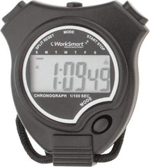 Value Collection - Digital Stopwatch with Split Counter - LR44, Back Lit, Black - Industrial Tool & Supply