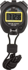 Value Collection - LCD Digital Stopwatch with Split Counter - 4 Functions, 1/100 Sec Resolution, Black - Industrial Tool & Supply