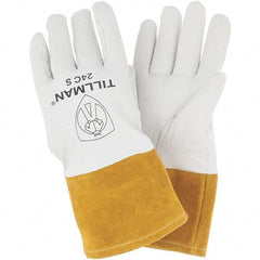 TILLMAN - Welder's & Heat Protective Gloves - 4"CUFF NTRL/GLD SML1PR KIDSKIN TIG WELDING GLVS - Industrial Tool & Supply