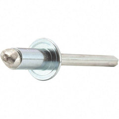 STANLEY Engineered Fastening - Size 6 Dome Head Stainless Steel Open End Blind Rivet - Stainless Steel Mandrel, 0.251" to 3/8" Grip, 3/16" Head Diam, 0.192" to 0.196" Hole Diam, 0.116" Body Diam - Industrial Tool & Supply