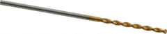 Guhring - 1.1mm 130° High Speed Steel Jobber Drill - TiN Finish, Right Hand Cut, Parabolic Flute, Straight Shank, 1-7/16" OAL, Standard Point - Industrial Tool & Supply