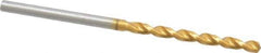 Guhring - 2.6mm 130° High Speed Steel Jobber Drill - TiN Finish, Right Hand Cut, Parabolic Flute, Straight Shank, 2-1/4" OAL, Standard Point - Industrial Tool & Supply