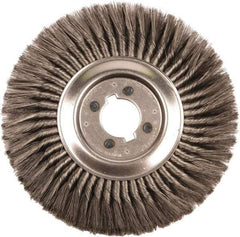 Weiler - 12" OD, 2" Arbor Hole, Knotted Steel Wheel Brush - 3/4" Face Width, 2-3/4" Trim Length, 0.014" Filament Diam, 3,600 RPM - Industrial Tool & Supply