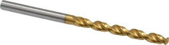 Guhring - 4.2mm 130° High Speed Steel Jobber Drill - TiN Finish, Right Hand Cut, Parabolic Flute, Straight Shank, 2-15/16" OAL, Standard Point - Industrial Tool & Supply