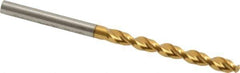 Guhring - 4.25mm 130° High Speed Steel Jobber Drill - TiN Finish, Right Hand Cut, Parabolic Flute, Straight Shank, 2-15/16" OAL, Standard Point - Industrial Tool & Supply