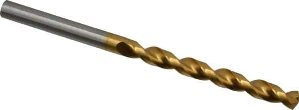 Guhring - 5.1mm 130° High Speed Steel Jobber Drill - TiN Finish, Right Hand Cut, Parabolic Flute, Straight Shank, 3-3/8" OAL, Standard Point - Industrial Tool & Supply