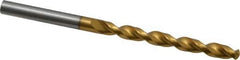 Guhring - 5.5mm 130° High Speed Steel Jobber Drill - TiN Finish, Right Hand Cut, Parabolic Flute, Straight Shank, 93mm OAL, Standard Point - Industrial Tool & Supply