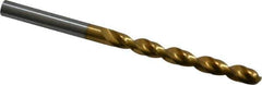 Guhring - 5.7mm 130° High Speed Steel Jobber Drill - TiN Finish, Right Hand Cut, Parabolic Flute, Straight Shank, 93mm OAL, Standard Point - Industrial Tool & Supply