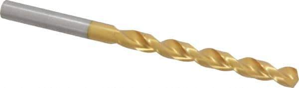 Guhring - 7mm 130° High Speed Steel Jobber Drill - TiN Finish, Right Hand Cut, Parabolic Flute, Straight Shank, 4-9/32" OAL, Standard Point - Industrial Tool & Supply