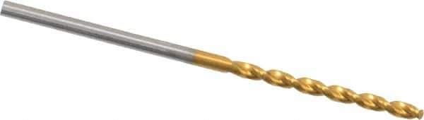 Guhring - 1.65mm 130° Cobalt Jobber Drill - TiN Finish, Right Hand Cut, Parabolic Flute, Straight Shank, 1-11/16" OAL, Standard Point - Industrial Tool & Supply