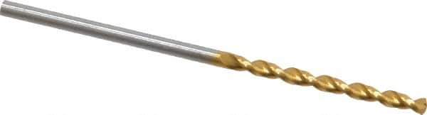 Guhring - 1.8mm 130° Cobalt Jobber Drill - TiN Finish, Right Hand Cut, Parabolic Flute, Straight Shank, 1-13/16" OAL, Standard Point - Industrial Tool & Supply