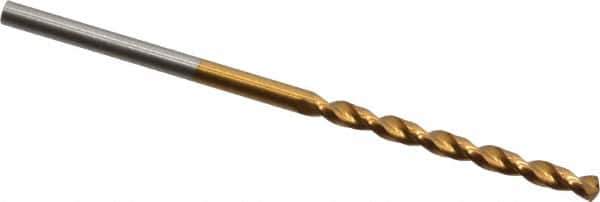 Guhring - 1.95mm 130° Cobalt Jobber Drill - TiN Finish, Right Hand Cut, Parabolic Flute, Straight Shank, 1-15/16" OAL, Standard Point - Industrial Tool & Supply