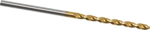 Guhring - 2.15mm 130° Cobalt Jobber Drill - TiN Finish, Right Hand Cut, Parabolic Flute, Straight Shank, 2-3/32" OAL, Standard Point - Industrial Tool & Supply