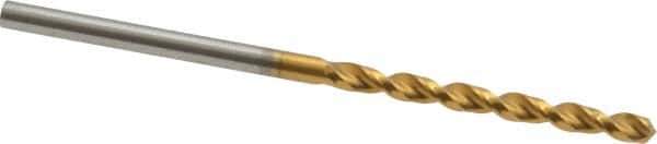 Guhring - 2.35mm 130° Cobalt Jobber Drill - TiN Finish, Right Hand Cut, Parabolic Flute, Straight Shank, 2-3/32" OAL, Standard Point - Industrial Tool & Supply