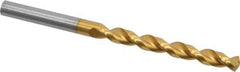 Guhring - 6.6mm 130° Cobalt Jobber Drill - TiN Finish, Right Hand Cut, Parabolic Flute, Straight Shank, 101mm OAL, Standard Point - Industrial Tool & Supply