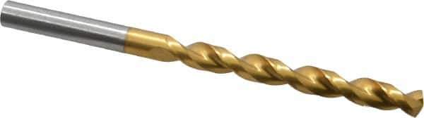 Guhring - 7mm 130° Cobalt Jobber Drill - TiN Finish, Right Hand Cut, Parabolic Flute, Straight Shank, 4-9/32" OAL, Standard Point - Industrial Tool & Supply