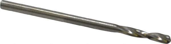 Guhring - 2.05mm 130° Parabolic Flute High Speed Steel Screw Machine Drill Bit - Bright Finish, Right Hand Cut, 12mm Flute Length, 38mm OAL, Standard Point, Straight Shank - Industrial Tool & Supply