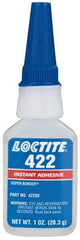 Loctite - 1 oz Bottle Clear Instant Adhesive - Series 422, 30 sec Working Time, 24 hr Full Cure Time, Bonds to Metal, Plastic & Rubber - Industrial Tool & Supply