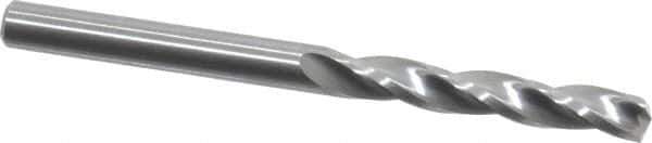 Guhring - 4.2mm 150° Solid Carbide Jobber Drill - Bright Finish, Right Hand Cut, Spiral Flute, Straight Shank, 55mm OAL, Standard Point - Industrial Tool & Supply