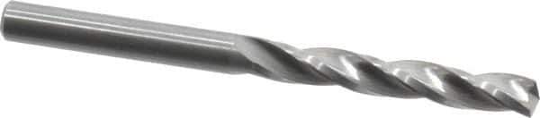 Guhring - 4.9mm 150° Solid Carbide Jobber Drill - Bright Finish, Right Hand Cut, Spiral Flute, Straight Shank, 62mm OAL, Standard Point - Industrial Tool & Supply