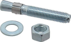 Red Head - 3/4" Diam, 3/4-10, 4-3/4" OAL, Grade 3, Wedge Expansion Concrete Anchor - Steel, Zinc Plated, 2-7/8" Thread Length, Tie Wire Head, 3/4" Drill - Industrial Tool & Supply