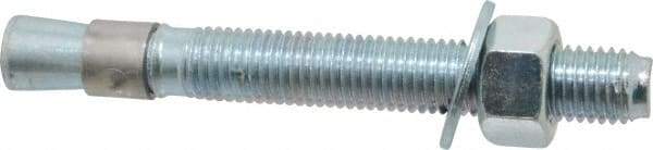 Red Head - 3/4 Inch Diameter, 3/4-10 Inch Thread, 6-1/4 Inch Overall Length, Grade 3, Wedge Expansion Concrete Anchor - Steel, Zinc Plated, 4-3/8 Inch Thread Length, Tie Wire Head, 3/4 Inch Drill - Industrial Tool & Supply