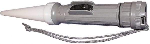 Fulton - White Industrial/Tactical Flashlight - Gray Plastic Body, 2 D Batteries Not Included - Industrial Tool & Supply