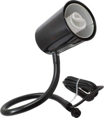 Made in USA - 24 Inch, Gooseneck, Coupler Mounted, Compact Fluorescent, Black, General Purpose Task Light - 23 Watt, 120 Volt, Nonmagnifying - Industrial Tool & Supply