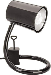 Made in USA - 24 Inch, Gooseneck, Coupler Mounted, Compact Fluorescent, Black, General Purpose Task Light - 23 Watt, 120 Volt, Nonmagnifying - Industrial Tool & Supply
