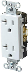Hubbell Wiring Device-Kellems - 125 VAC, 20 Amp, 5-20R NEMA Configuration, White, Specification Grade, Self Grounding Duplex Receptacle - 1 Phase, 2 Poles, 3 Wire, Flush Mount - Industrial Tool & Supply