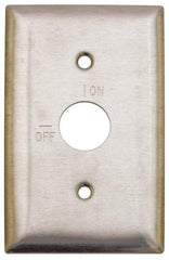 Hubbell Wiring Device-Kellems - 1 Gang, 2-7/8 Inch Long, Switch Plate - Barrel Key Switch, Gray, Stainless Steel - Industrial Tool & Supply