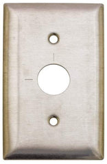 Hubbell Wiring Device-Kellems - 1 Gang, 2-7/8 Inch Long, Switch Plate - Barrel Key Switch, Gray, Stainless Steel - Industrial Tool & Supply